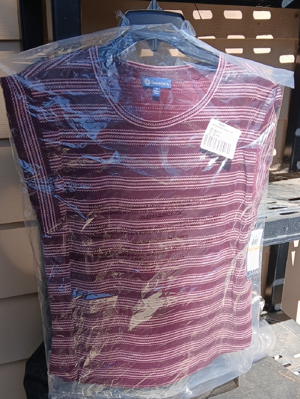 Democracy Dark Boysenberry Top with Light Pink Embroidery. NEVER WORN - Picture 8 of 9